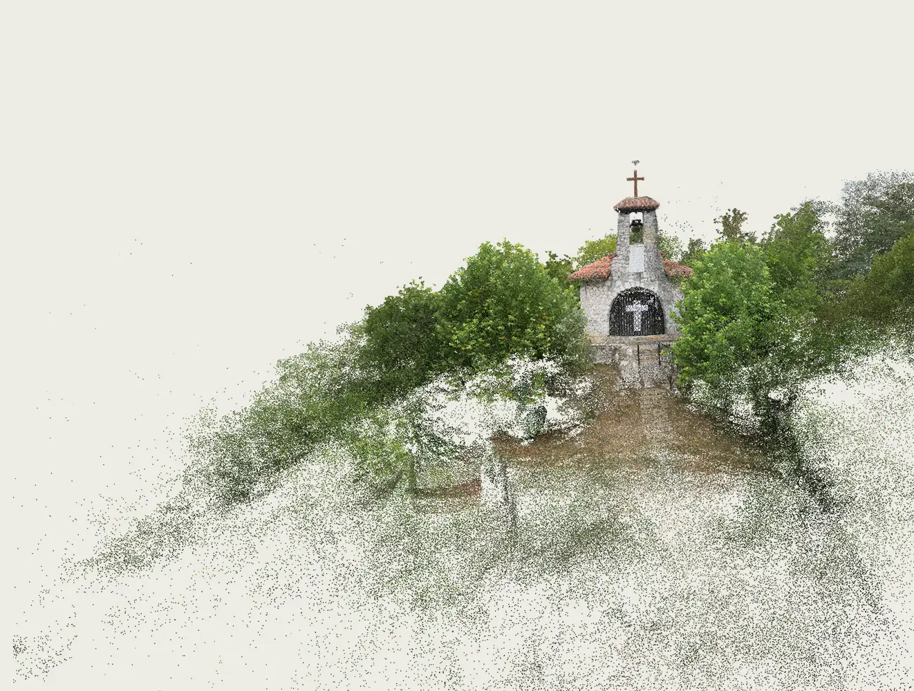 Nube de puntos 3D de la ermita de Santa Bárbara de Hernani Gipuzkoa